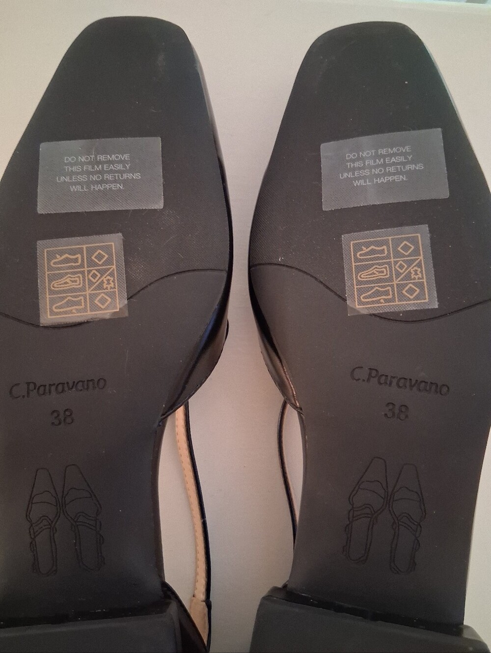 C.Paravano Black Cross-Strap Low Block Heel Flats for Women Retails $148 - Picture 7 of 9